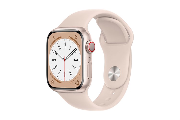 Đồng hồ thông minh Apple Watch Series 8 GPS + Cellular 41mm viền nhôm dây thể thao Màu Trắng Starlight