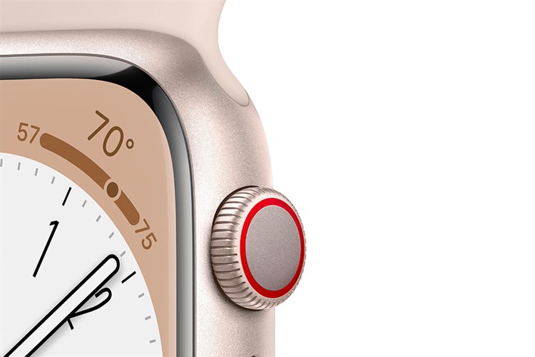 Đồng hồ thông minh Apple Watch Series 8 GPS + Cellular 41mm viền nhôm dây thể thao Màu Trắng Starlight