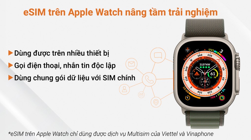 Đồng hồ thông minh Apple Watch Ultra GPS + Cellular 49mm viền Titanium dây Alpine size M