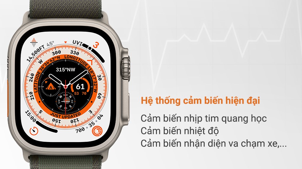 Đồng hồ thông minh Apple Watch Ultra GPS + Cellular 49mm viền Titanium dây Alpine size M