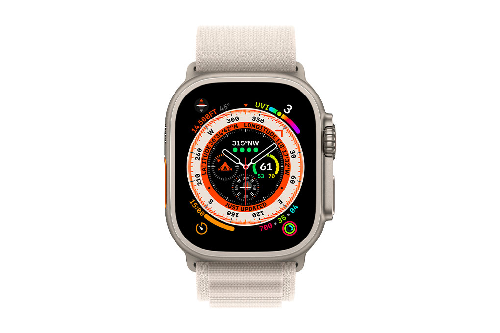 Đồng hồ thông minh Apple Watch Ultra GPS + Cellular 49mm viền Titanium dây Alpine size M Màu Trắng Starlight
