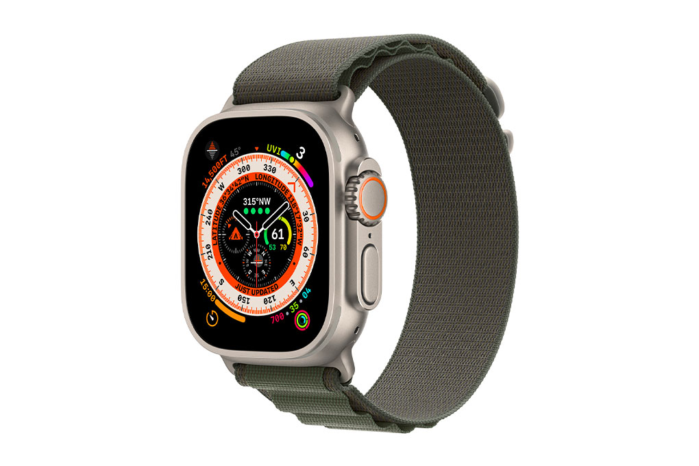 Đồng hồ thông minh Apple Watch Ultra GPS + Cellular 49mm viền Titanium dây Alpine size M Màu Xanh lá