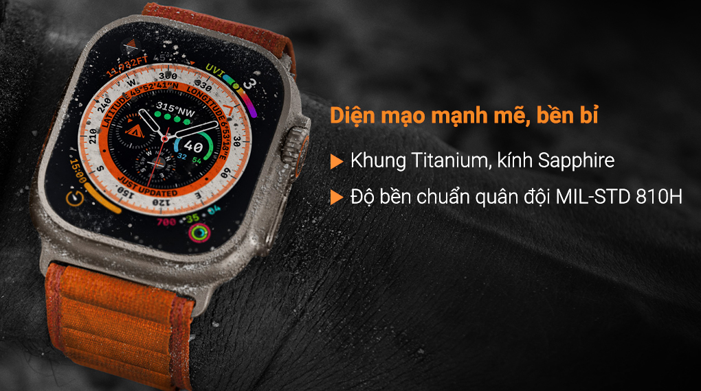 Apple Watch Ultra LTE 49mm dây Alpine size M - Thiết kế