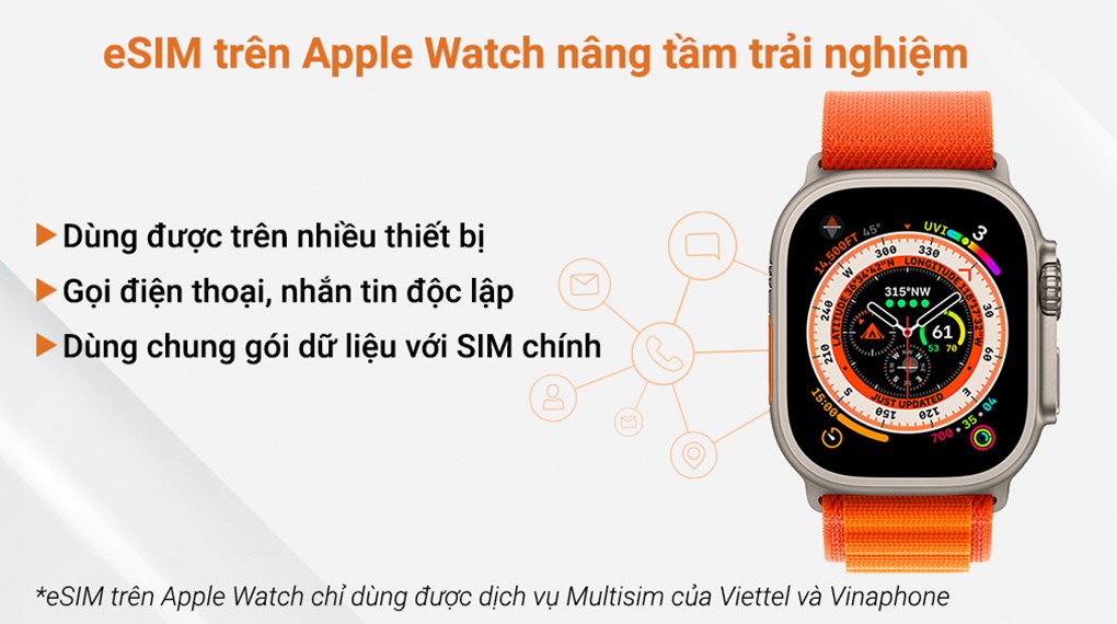 Đồng hồ thông minh Apple Watch Ultra GPS + Cellular 49mm viền Titanium dây Alpine size L