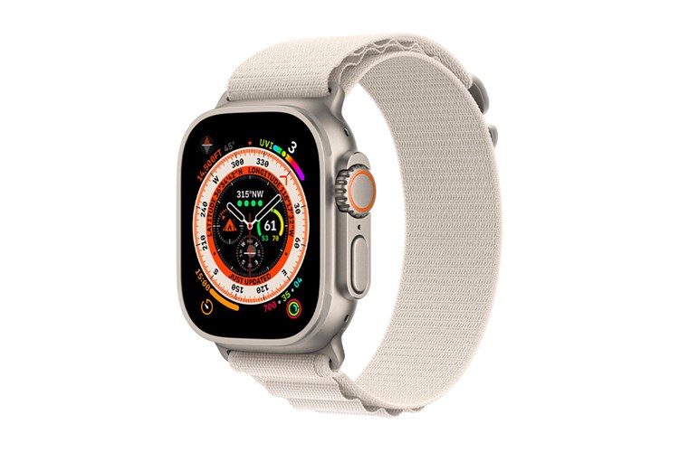 Đồng hồ thông minh Apple Watch Ultra GPS + Cellular 49mm viền Titanium dây Alpine size L Màu Trắng Starlight