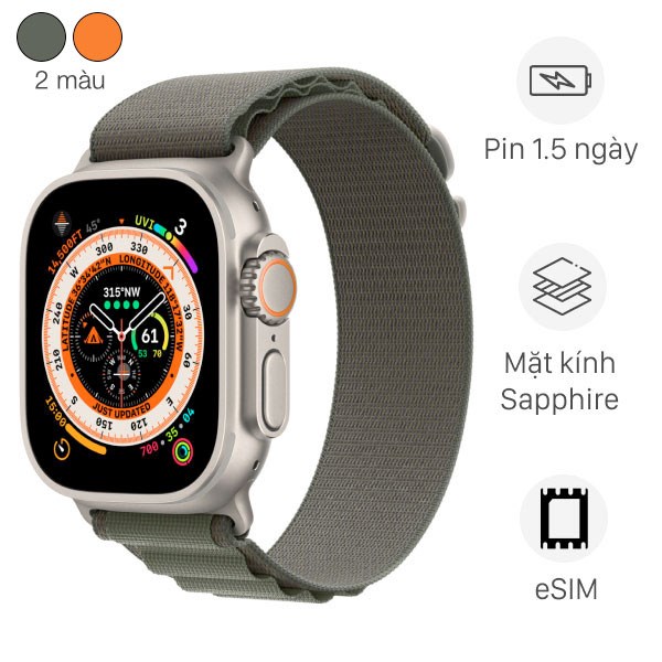 Đồng hồ thông minh Apple Watch Ultra GPS   Cellular 49mm viền Titanium dây Alpine size L