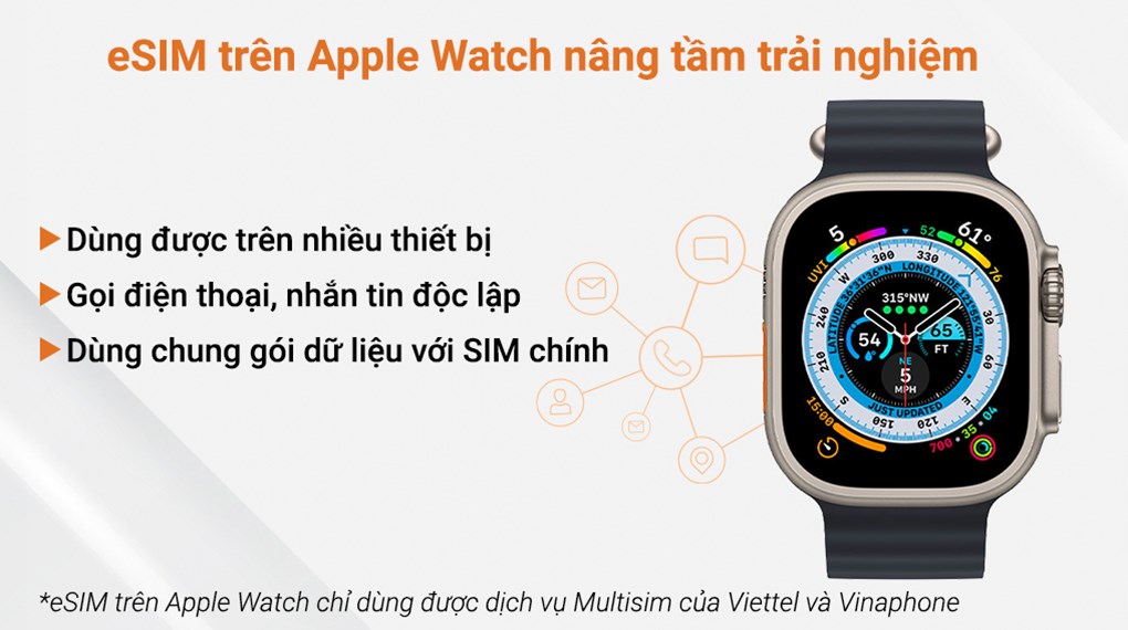 Đồng hồ thông minh Apple Watch Ultra GPS + Cellular 49mm viền Titanium dây Ocean