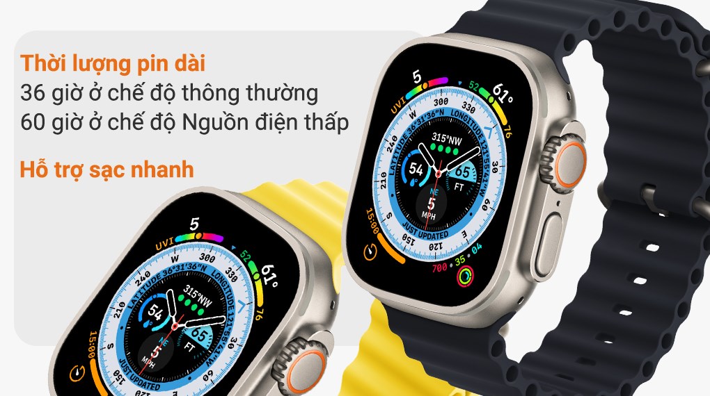 Đồng hồ thông minh Apple Watch Ultra GPS + Cellular 49mm viền Titanium dây Ocean