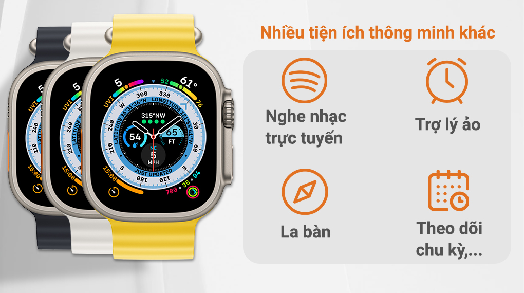 Đồng hồ thông minh Apple Watch Ultra LTE 49mm dây cao su - Tích hợp nhiều tính năng thông minh khác