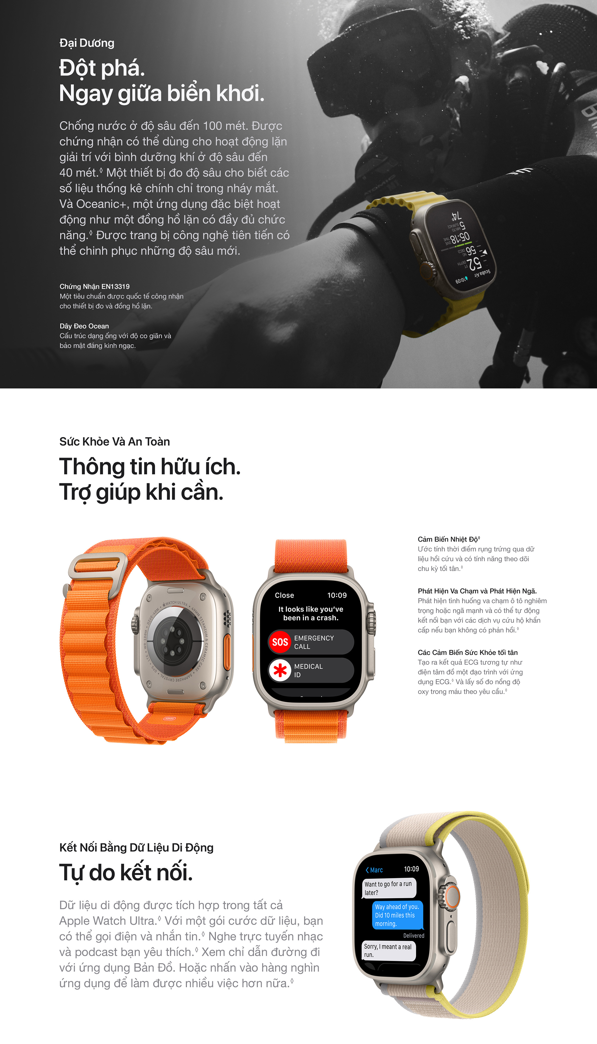 Apple Watch Ultra GPS + Cellular 49mm Ocean Band - Sức khoẻ