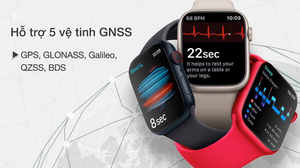 Đồng hồ thông minh Apple Watch Series 8 GPS + Cellular 45mm viền nhôm dây thể thao