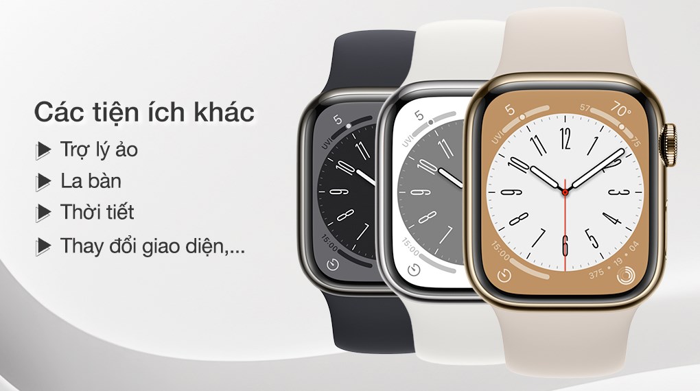 Đồng hồ thông minh Apple Watch Series 8 GPS + Cellular 41mm viền thép dây thể thao