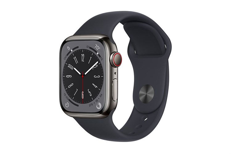 Đồng hồ thông minh Apple Watch Series 8 GPS + Cellular 41mm viền thép dây thể thao Màu Đen Xanh