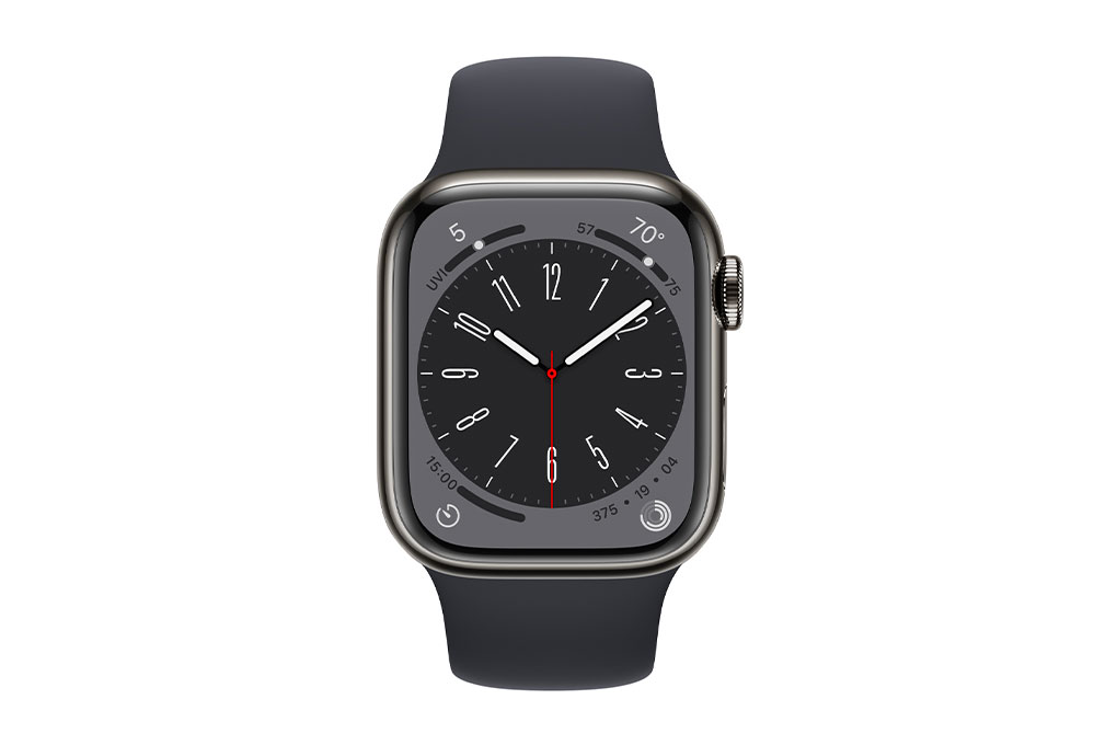 Đồng hồ thông minh Apple Watch Series 8 GPS + Cellular 41mm viền thép dây thể thao Màu Đen Xanh