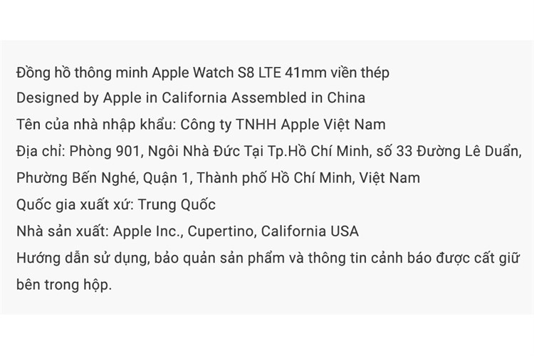 Đồng hồ thông minh Apple Watch Series 8 GPS + Cellular 41mm viền thép dây thể thao Màu Trắng