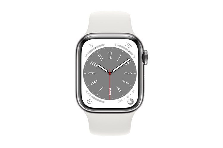 Đồng hồ thông minh Apple Watch Series 8 GPS + Cellular 41mm viền thép dây thể thao Màu Trắng