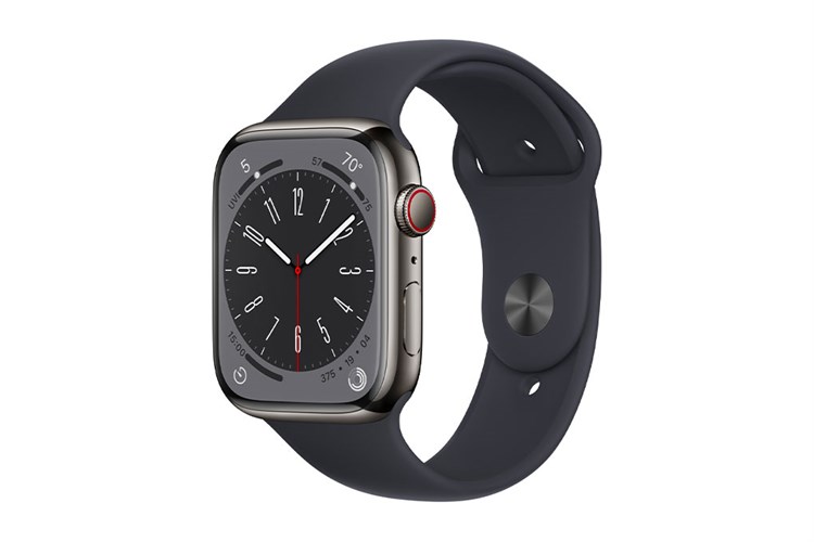 Đồng hồ thông minh Apple Watch Series 8 GPS + Cellular 45mm viền thép dây thể thao Màu Đen Xanh