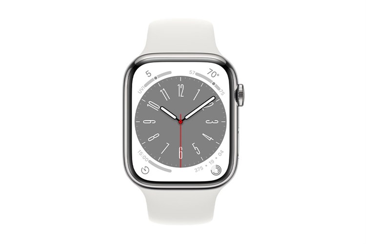 Đồng hồ thông minh Apple Watch Series 8 GPS + Cellular 45mm viền thép dây thể thao Màu Trắng