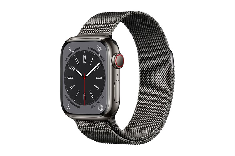 Đồng hồ thông minh Apple Watch Series 8 GPS + Cellular 41mm viền thép dây thép Màu Đen