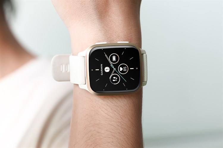 Garmin Venu SQ 2 Music 40.6mm dây silicone Màu Kem