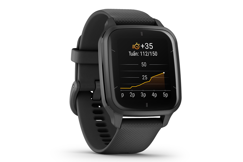 Garmin Venu SQ 2 Music 40.6mm dây silicone Màu Đen