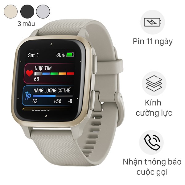 Garmin Venu SQ 2 Music 40.6mm dây silicone