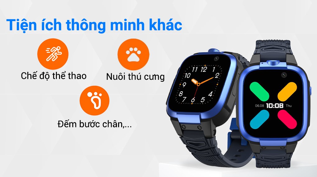 Đồng hồ định vị trẻ em Kidcare S88 4G có tích hợp tiện ích đếm số bước chân, giúp trẻ tăng cường hoạt động thể chất