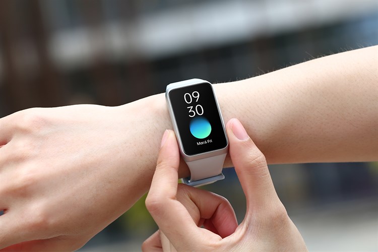 Vòng đeo tay thông minh Oppo Band 2 dây silicone Trắng - Xanh Màu Trắng - Xanh