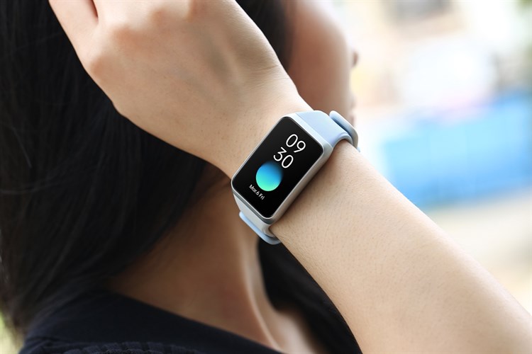 Vòng đeo tay thông minh Oppo Band 2 dây silicone Trắng - Xanh Màu Trắng - Xanh