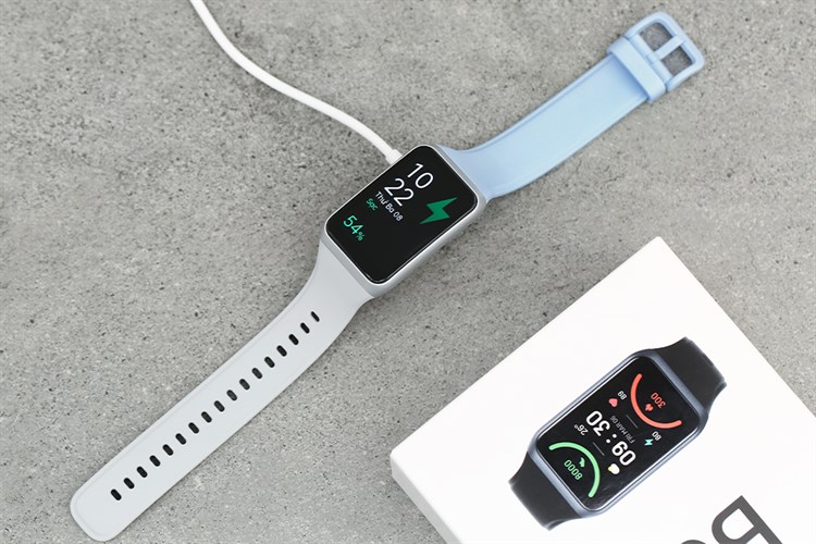 Vòng đeo tay thông minh Oppo Band 2 dây silicone Trắng - Xanh Màu Trắng - Xanh