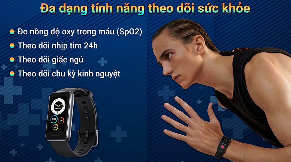 Vòng đeo tay thông minh realme Band 2 Đen