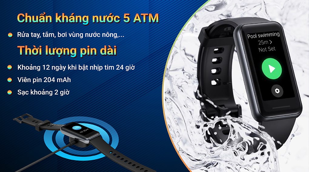 Vòng đeo tay thông minh realme Band 2 Đen