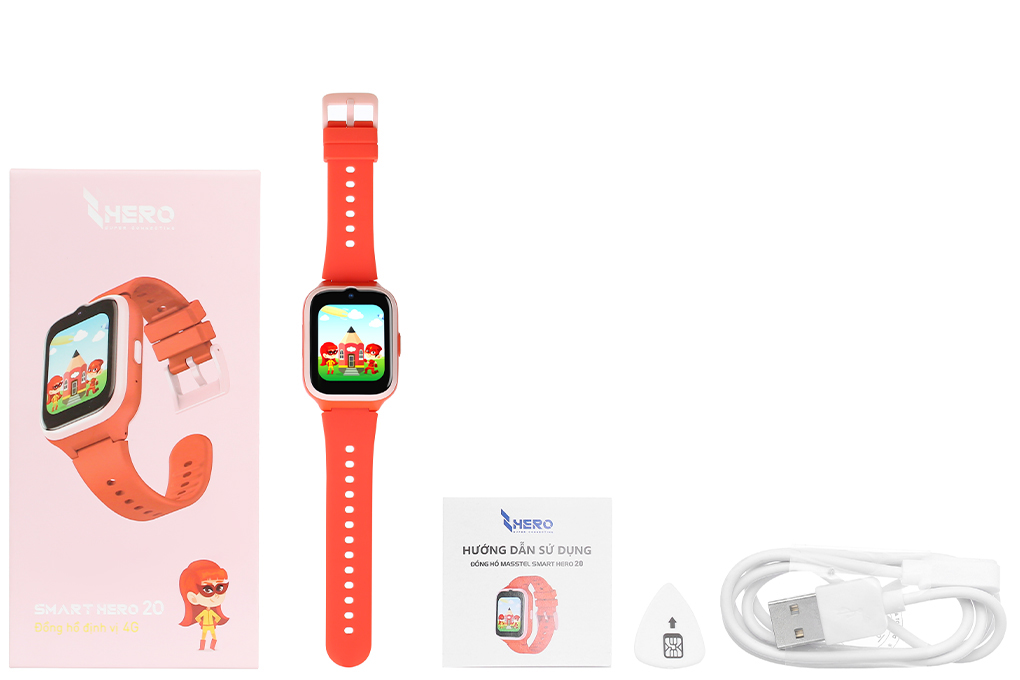 Đồng hồ định vị trẻ em Masstel Smart Hero 20 Màu Cam