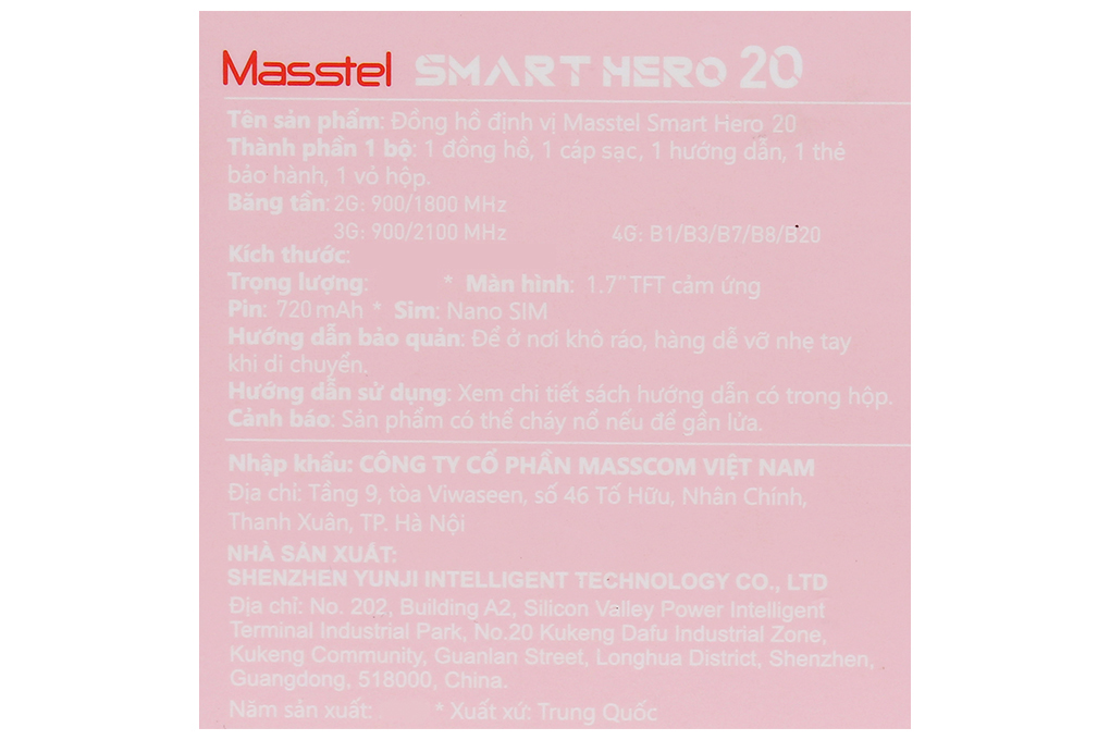 Đồng hồ định vị trẻ em Masstel Smart Hero 20 Màu Cam