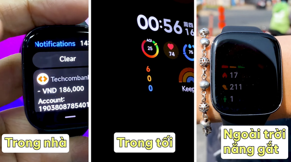 Xiaomi Redmi Watch 3 - Rõ ràng trong nhiều môi trường sáng