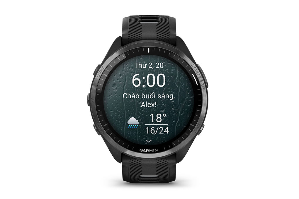 Garmin Forerunner 965 47.2mm dây silicone Màu Đen