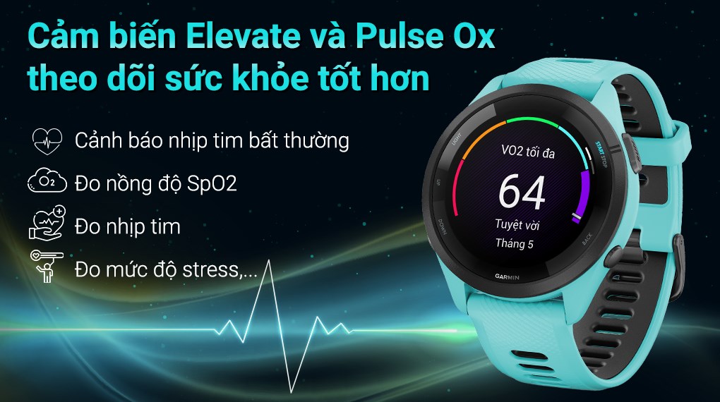 Garmin Forerunner 265 Music 46.1mm dây silicone