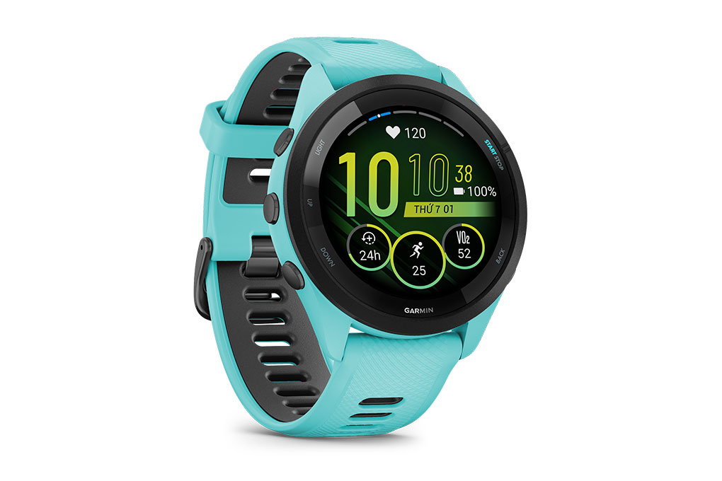 Garmin Forerunner 265 Music 46.1mm dây silicone Màu Xanh Dương