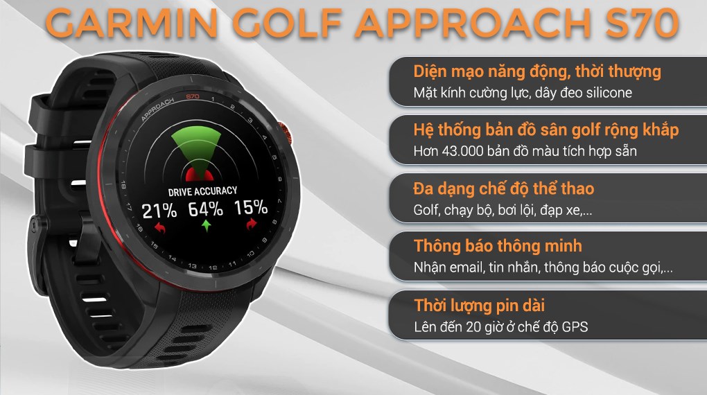 Đồng hồ thông minh Garmin Golf Approach S70 47mm