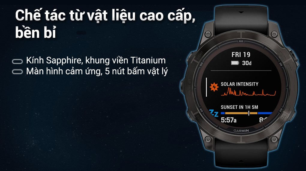 Đồng hồ thông minh Garmin Fenix 7 Pro Solar Titanium 47mm