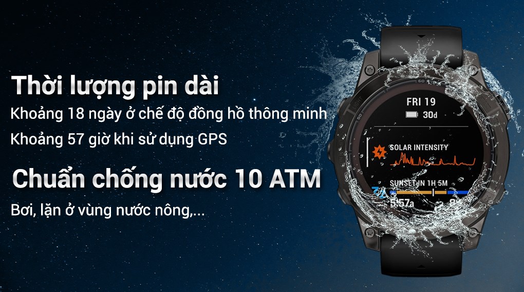 Đồng hồ thông minh Garmin Fenix 7 Pro Solar Titanium 47mm