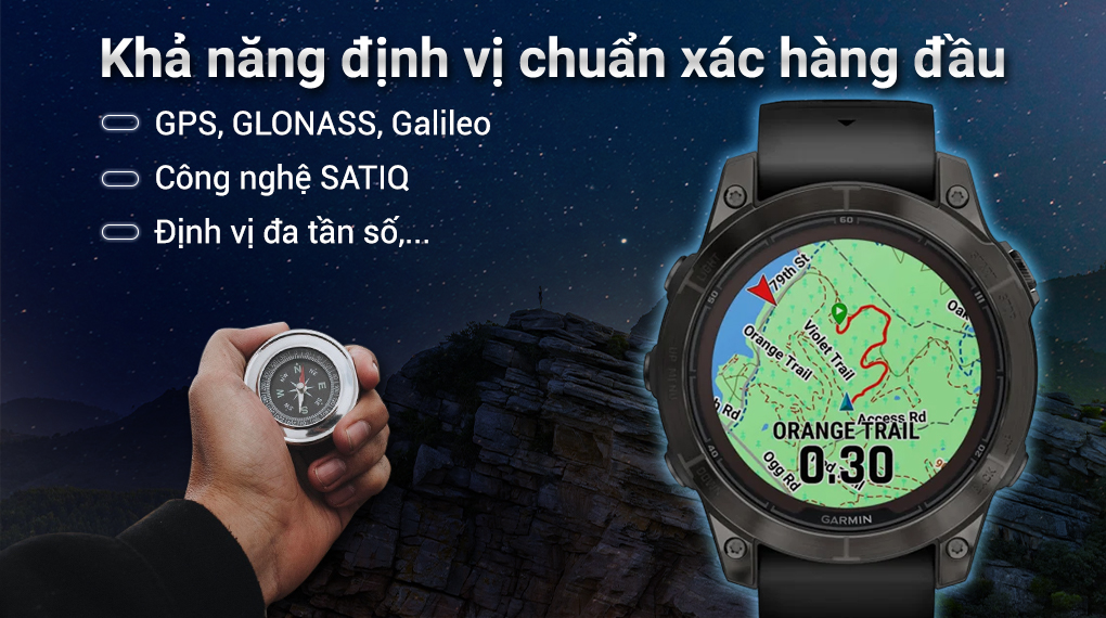 Garmin Fenix 7 Pro Solar Titanium - Định vị chuẩn xác