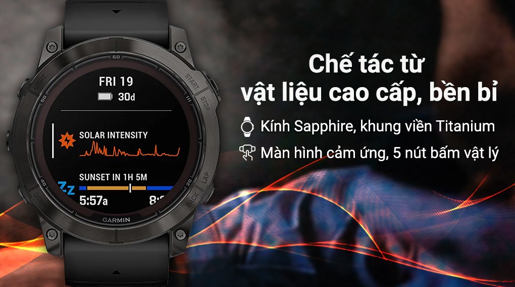 Garmin Fenix 7X Pro Solar Titanium 51mm dây silicone