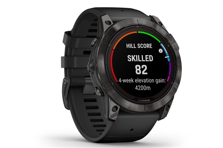 Garmin Fenix 7X Pro Solar Titanium 51mm dây silicone Màu Đen