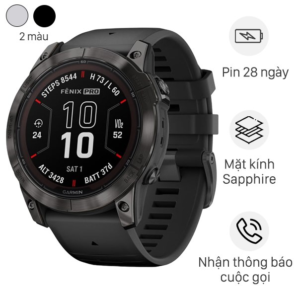 Garmin Fenix 7X Pro Solar Titanium 51mm dây silicone