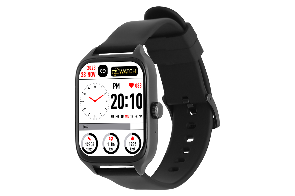 Đồng hồ thông minh Zwatch Z6 44mm Đen Màu Đen