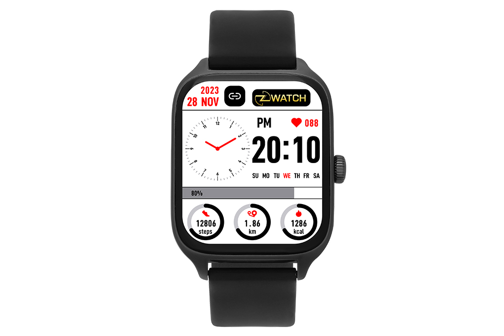 Đồng hồ thông minh Zwatch Z6 44mm Đen Màu Đen