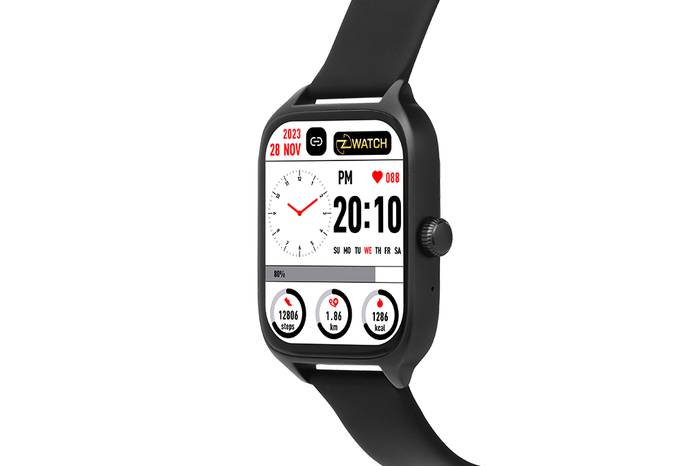 Đồng hồ thông minh Zwatch Z6 44mm Đen Màu Đen