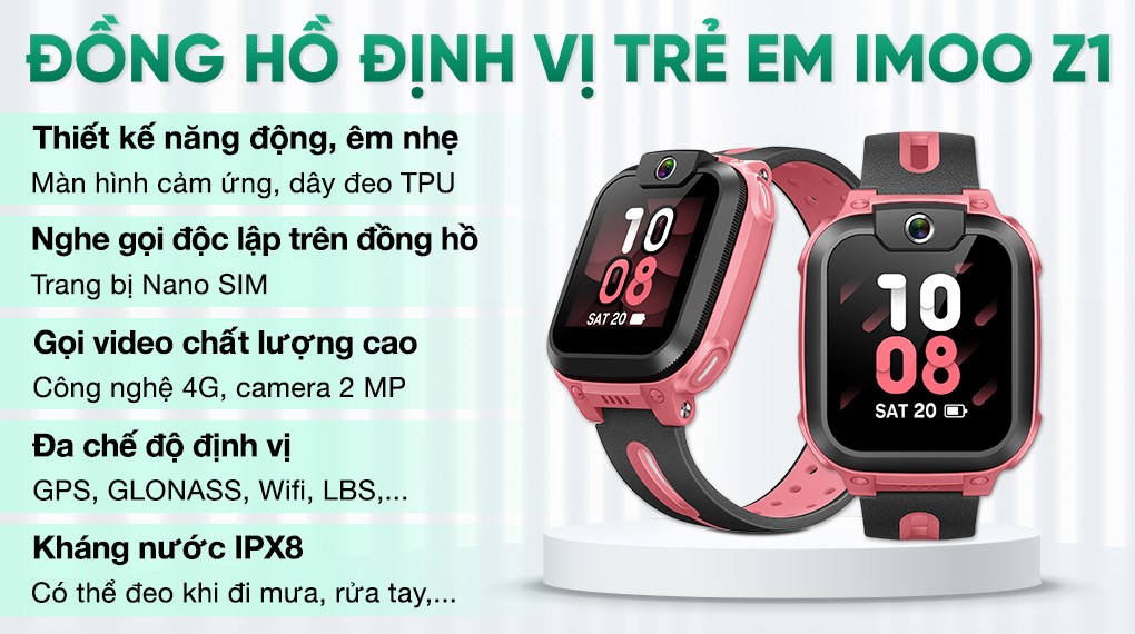 Đồng Hồ Trẻ Em Thông Minh BBK05 Lắp SIM Chống Nước IPX67