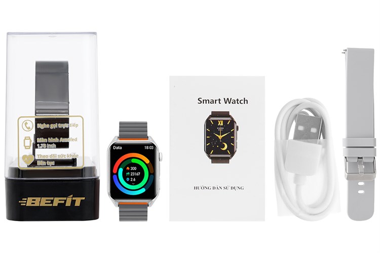Đồng hồ thông minh BeFit WatchS 45mm Màu Xám